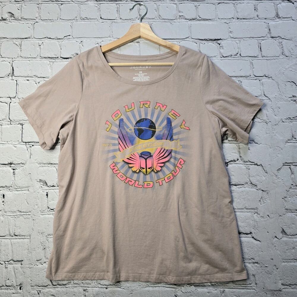 Journey World Tour Freedom Graphic Print Band Tee Tshirt Size 0X‎